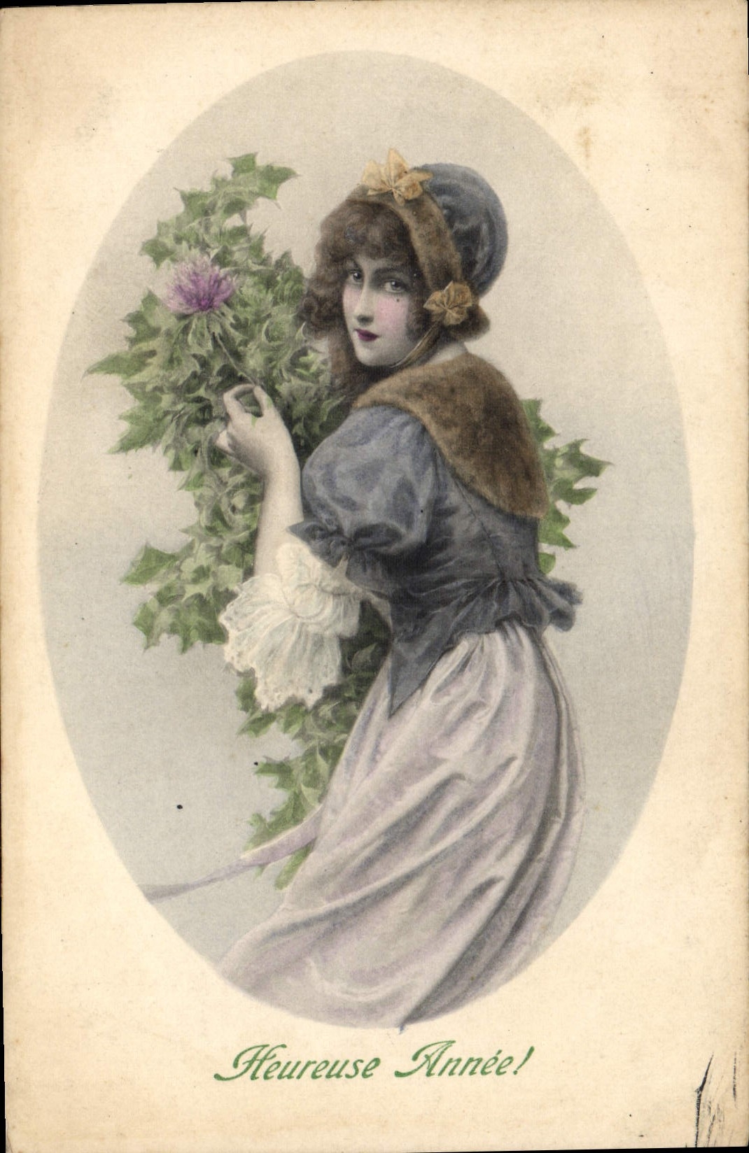 CPA Fantaisie Illustrateur Femme Bonne annee 