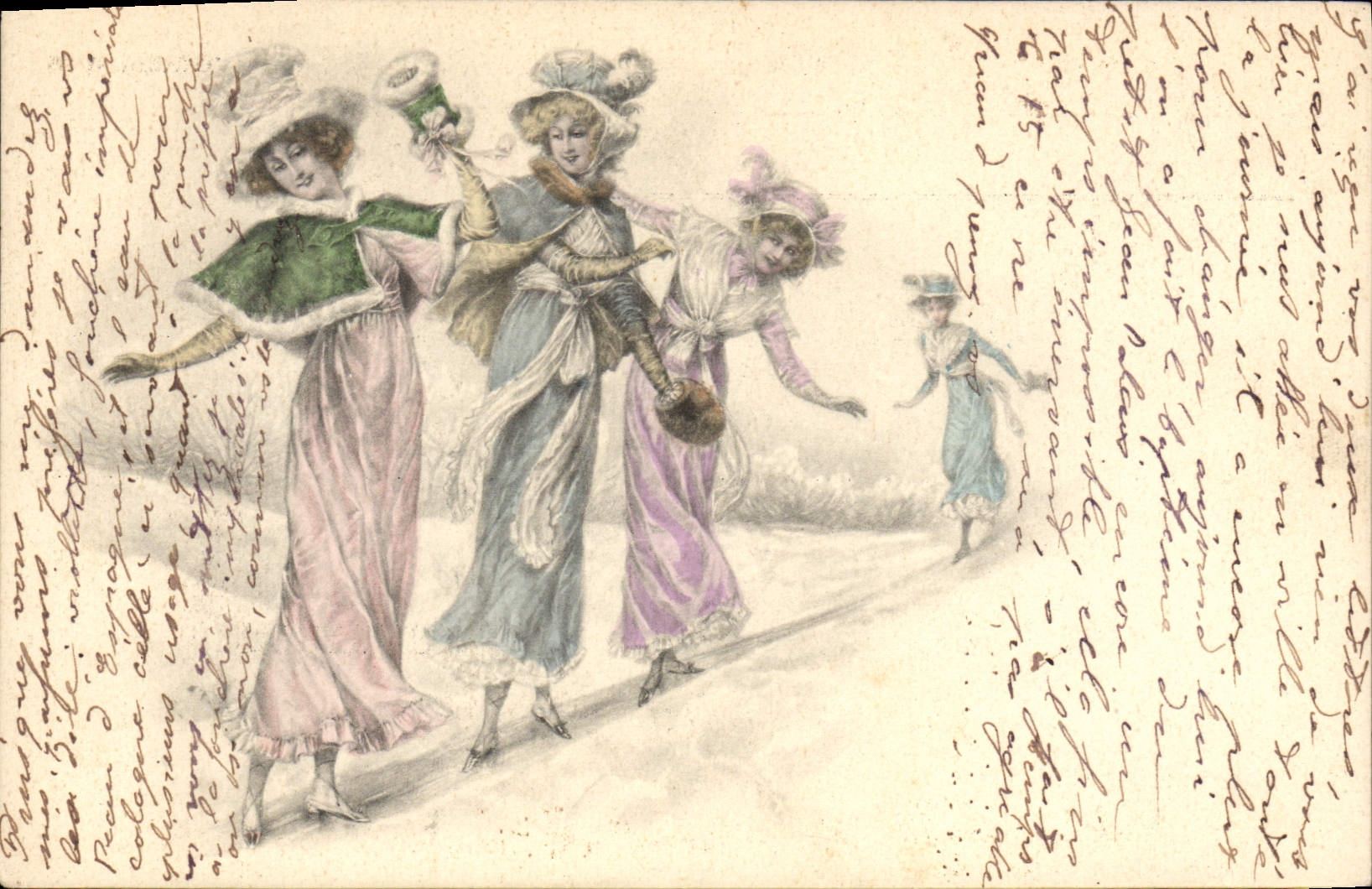CPA Fantaisie Illustrateur Femmes