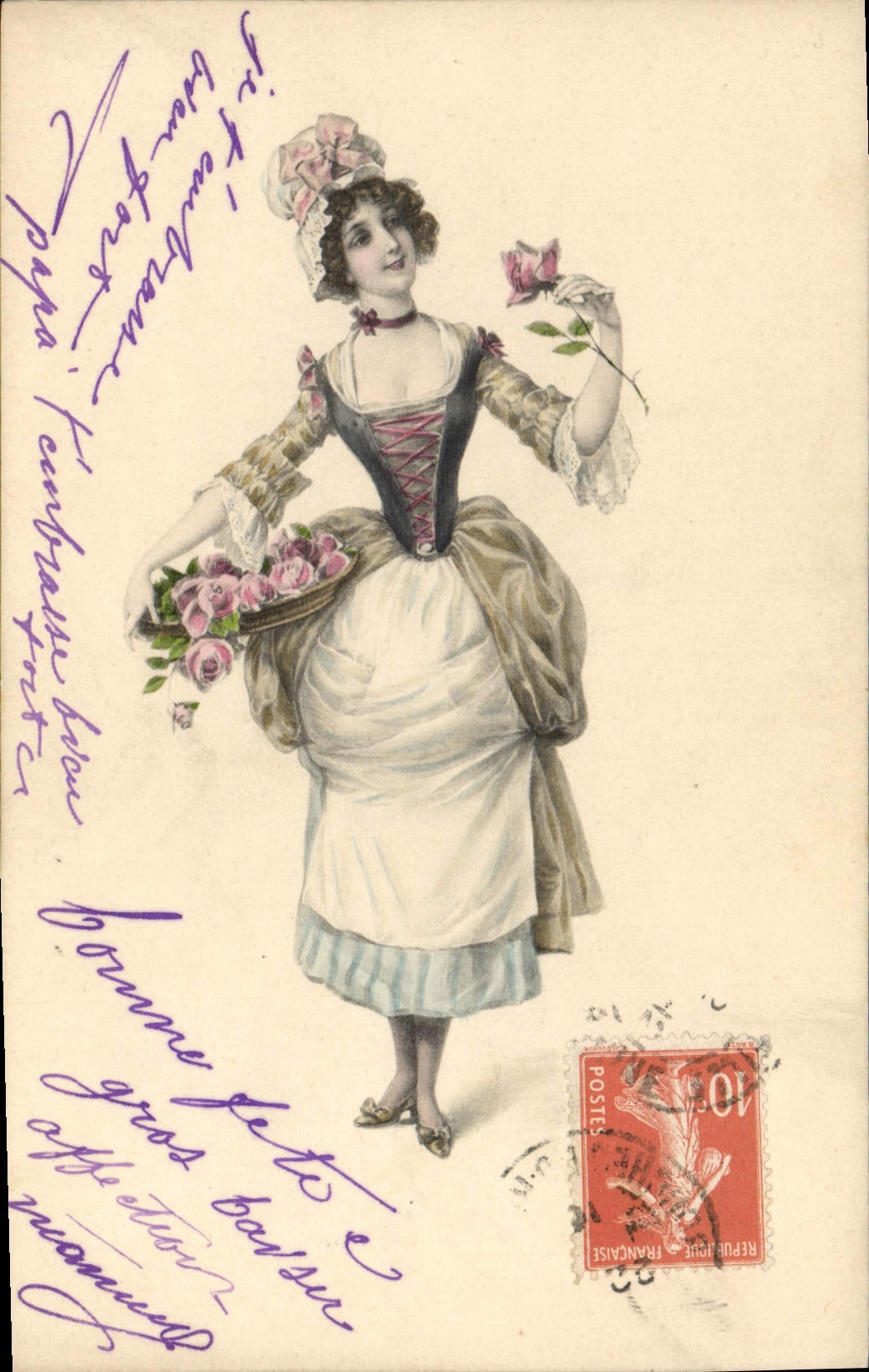 CPA Fantaisie Illustrateur Femme
