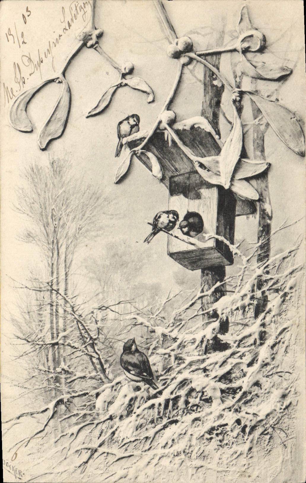 CPA Fantaisie Illustrateur Oiseaux 