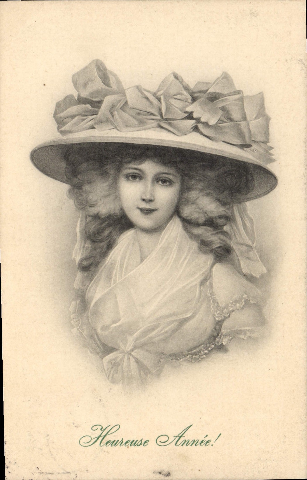 CPA Fantaisie Illustrateur Femme Heureuse annee