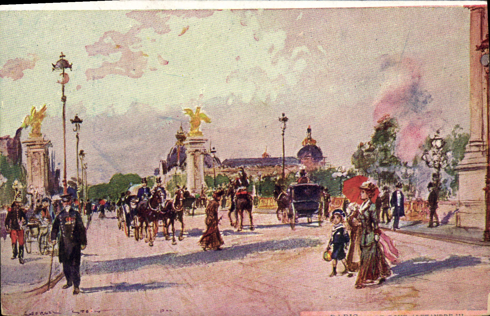 CPA Fantaisie Illustrateur Stein Paris Le Pont Alexandre III