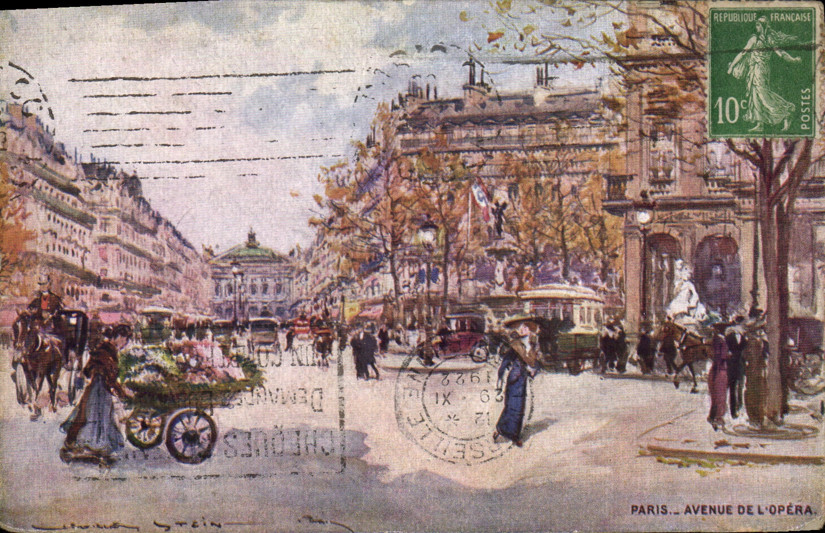 CPA Fantaisie Illustrateur Stein Paris Avenue de L'Opera