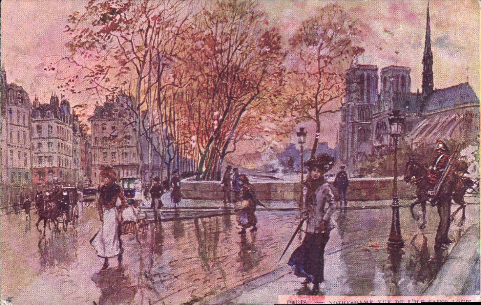 Paris — Notre-Dame viewed from Île Saint-Louis — Unknown Publisher