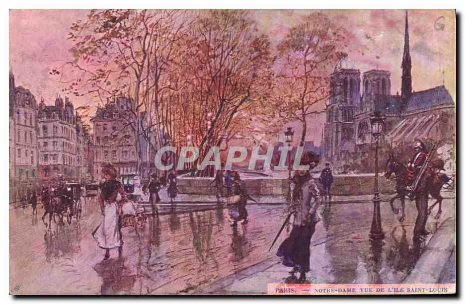 Paris — Notre-Dame aus Sicht der Île Saint-Louis — Verlag unbekannt, Seriennummer nicht sichtbar