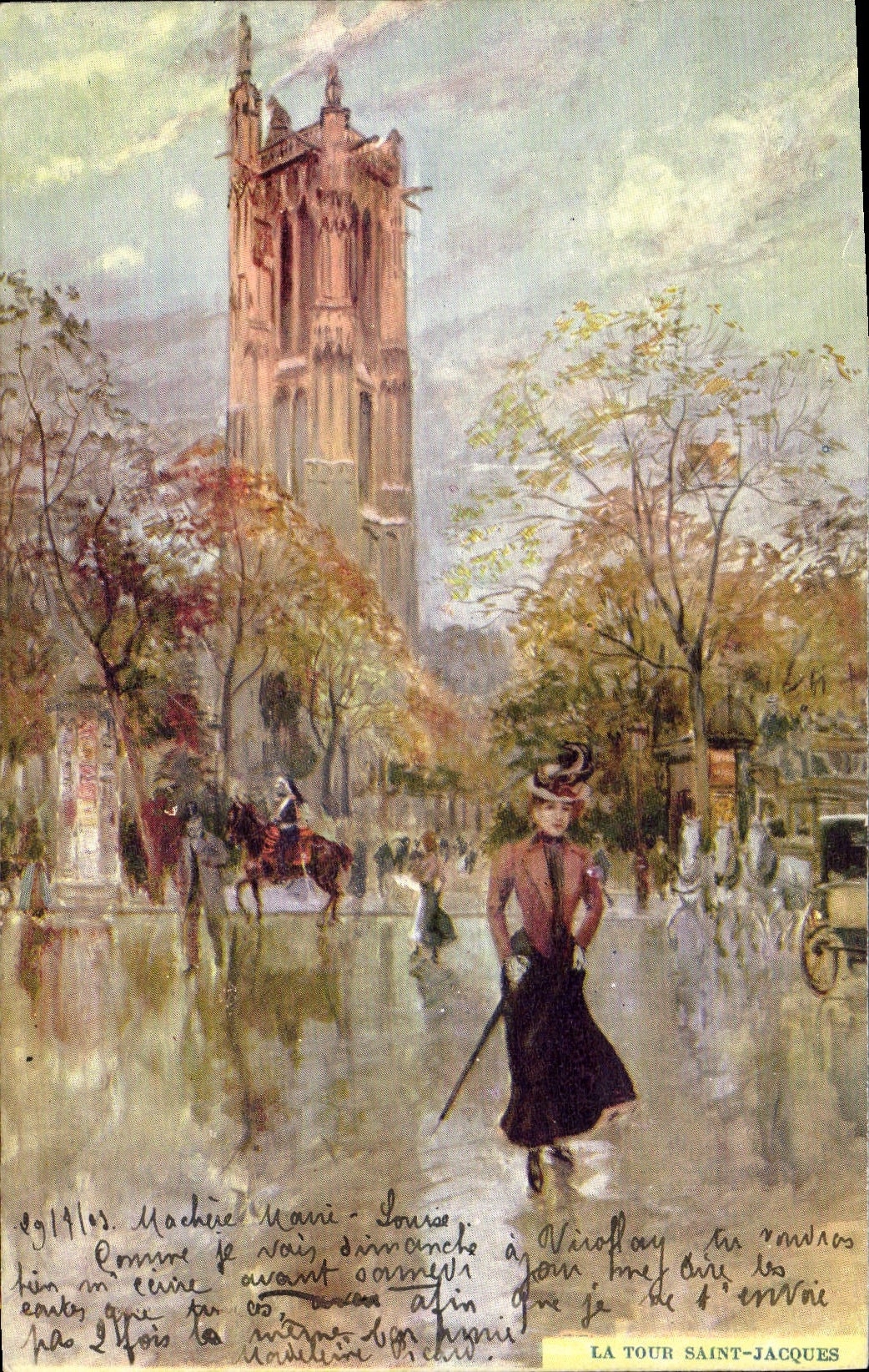 La Tour Saint-Jacques — vue peinte — éditeur inconnu