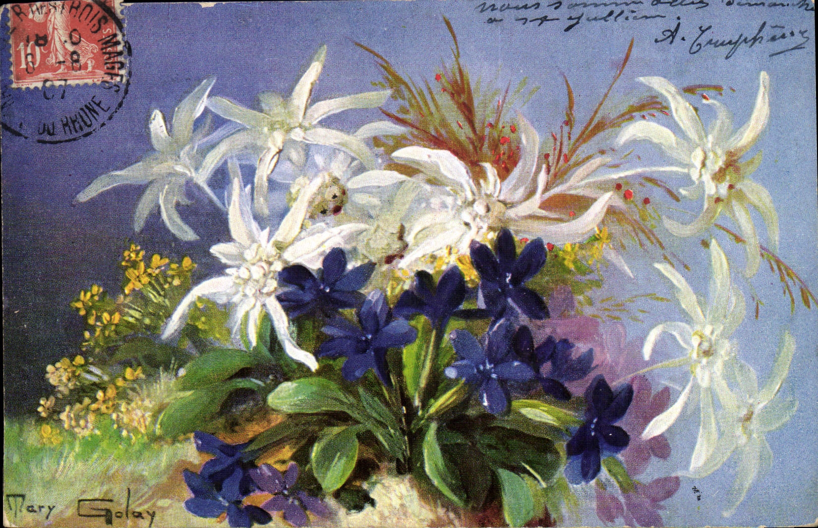CPA Fantaisie Fleurs 