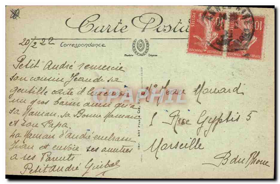 CPA Cannes Un coup de mer Phare  — Rückseite