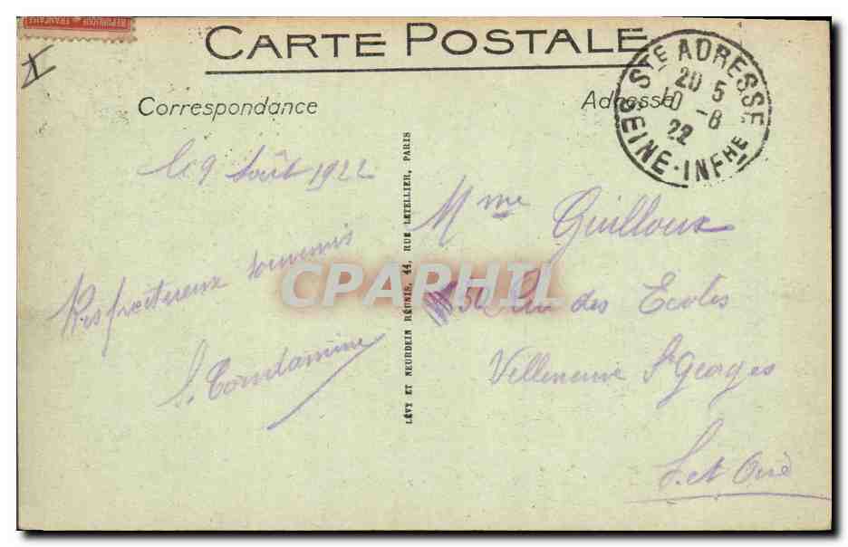 CPA Phare Le Havre La nouvelle jetee a maree basse Bateaux — Rückseite
