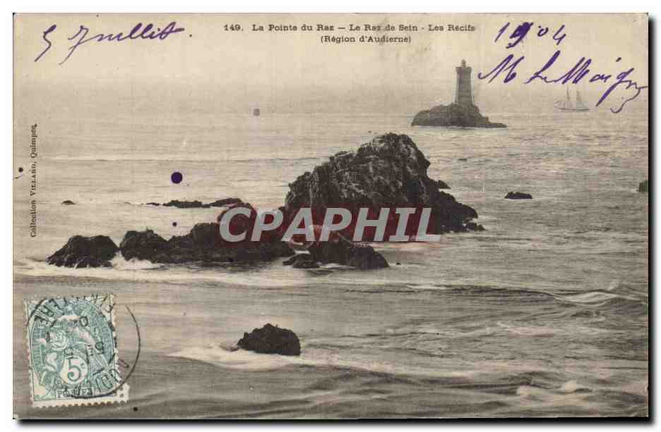 CPA Phare La Pointe du Raz Le Raz de Sein Les recifs Region d'Audierne