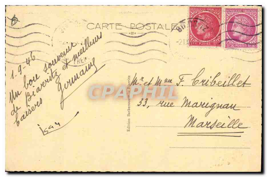 CPA Biarritz Pointe St Martin et le Phare  — Rückseite