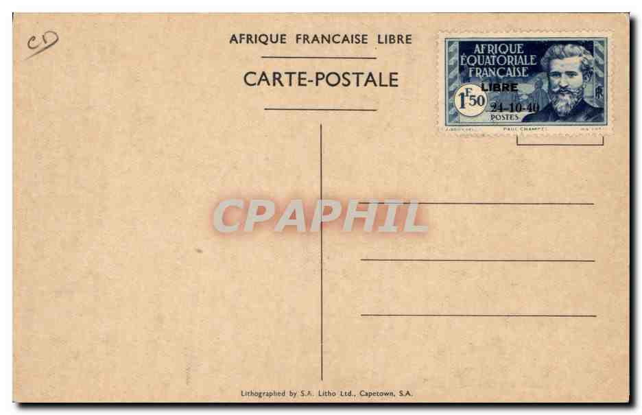 Brazzaville (A.E.F.) — Arrivo del Generale de Gaulle nella capitale della Francia Libera — 24 Ottobre 1940 — Verso