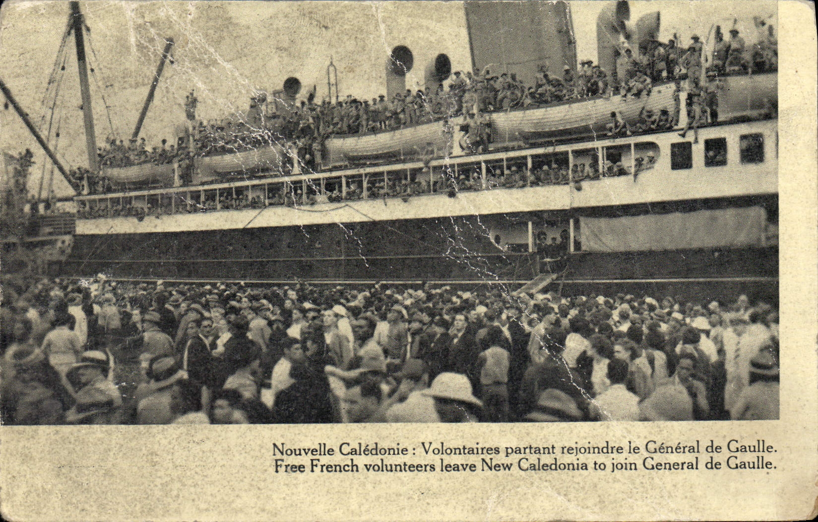 CPM Militaria Nouvelle Caledonie Volontaires partant rejoindre le General de Gaulle
