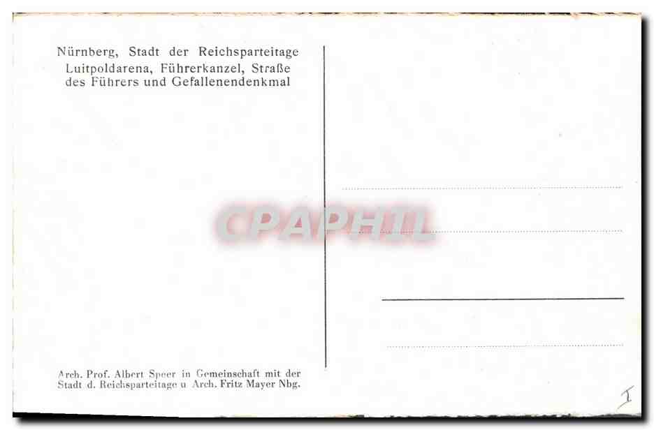 CPM Militaria Nurnberg Stadt der Reichsparteitage — Rückseite