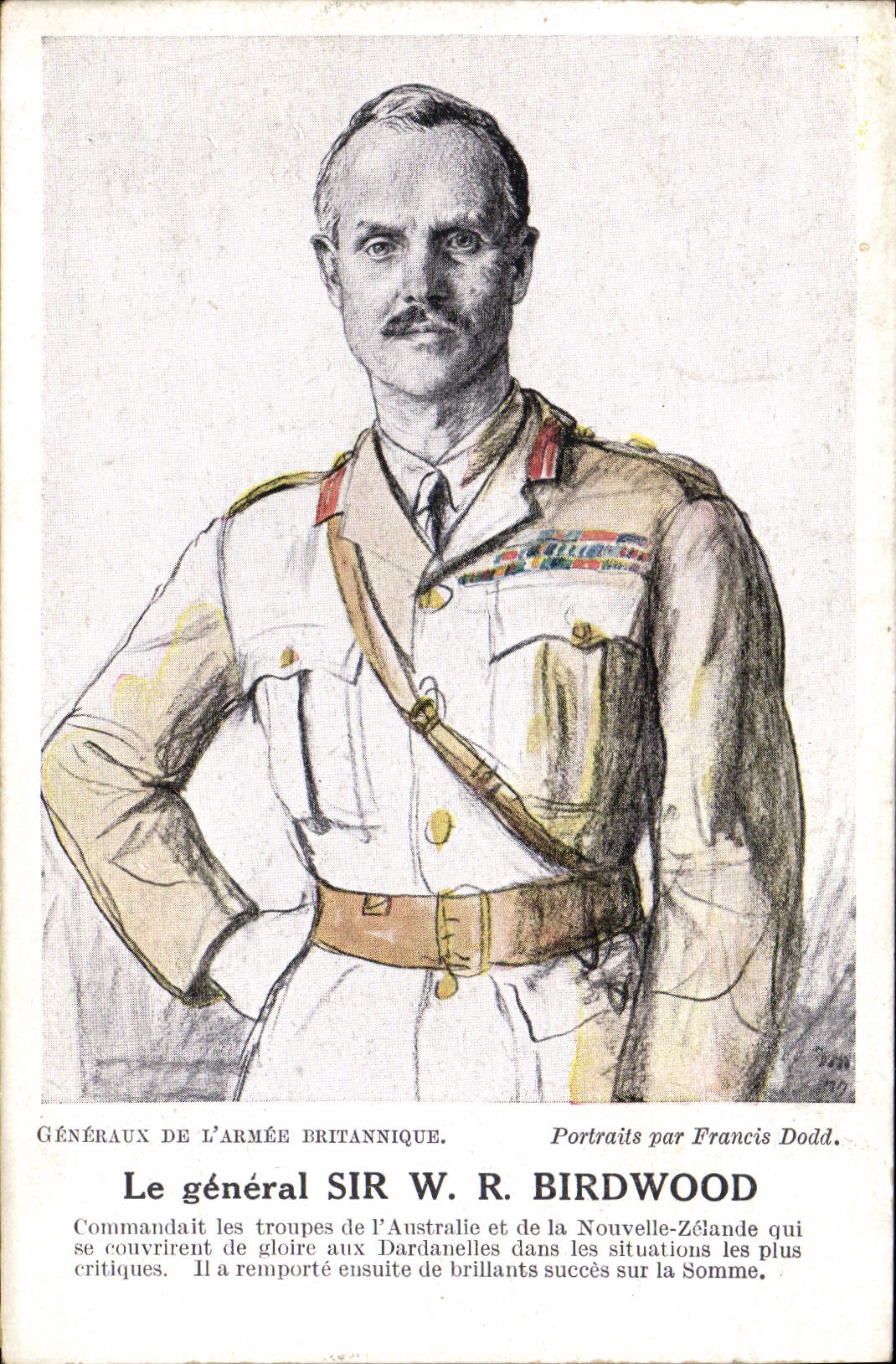 CPM Militaria Le general Sir WR Birdwood Commandait les troupes de l'Australie et de la Nouvelle Zelande Dardanelles