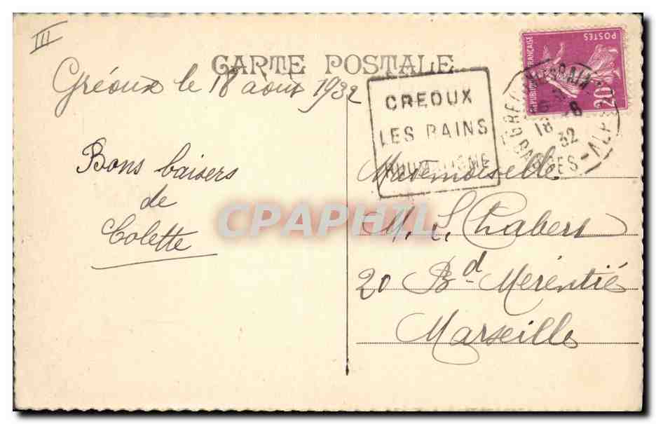 CPA Pont sur le Verdon Greoux les Bains — Rückseite