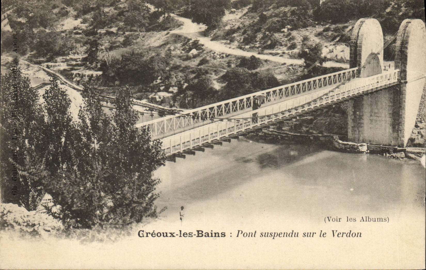 CPA Pont suspendu sur le Verdon Greoux les Bains