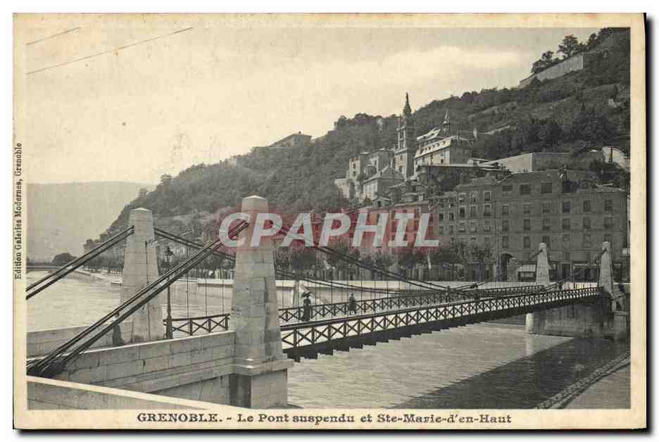 CPA Pont suspendu et Ste Marie d'En Haut Grenoble