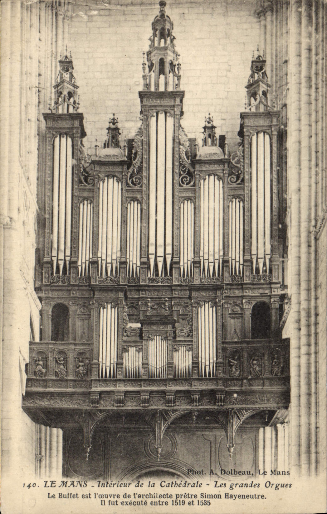CPA Orgue Le Mans Interieur de la cathedrale Les grands orgues