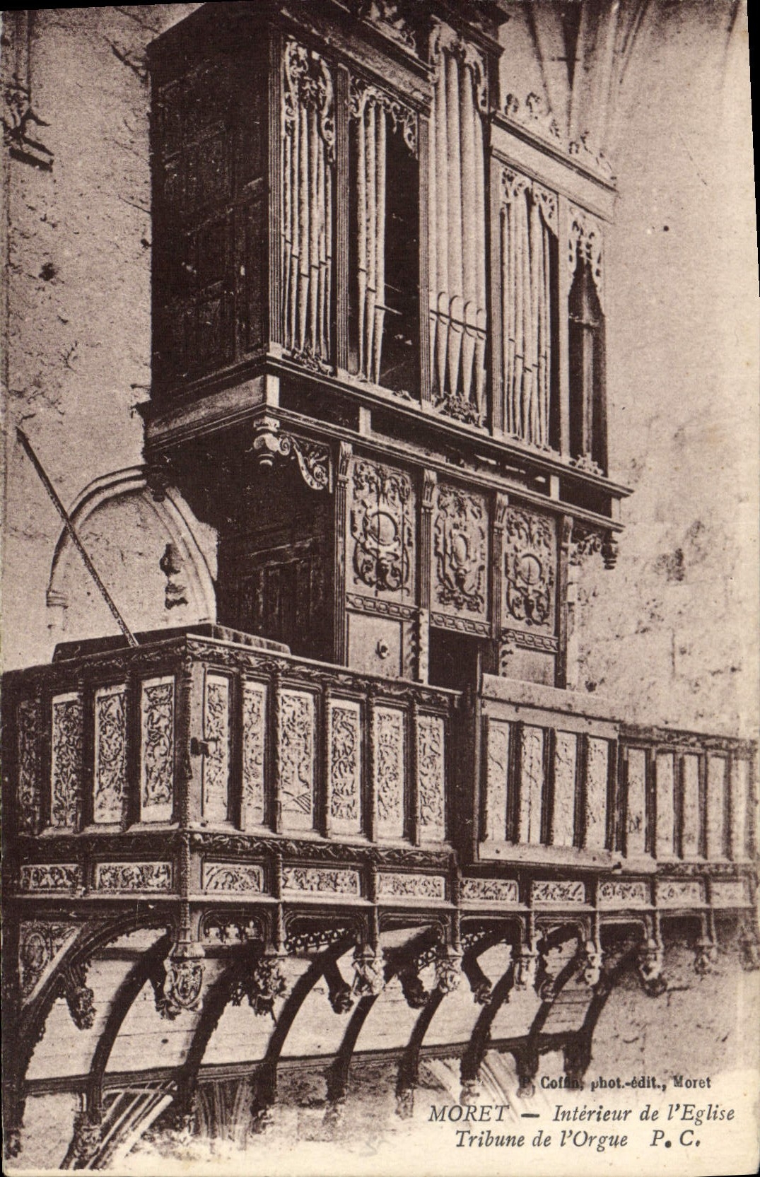CPA Orgue Moret Interieur de l'eglise Tribune de l'orgue