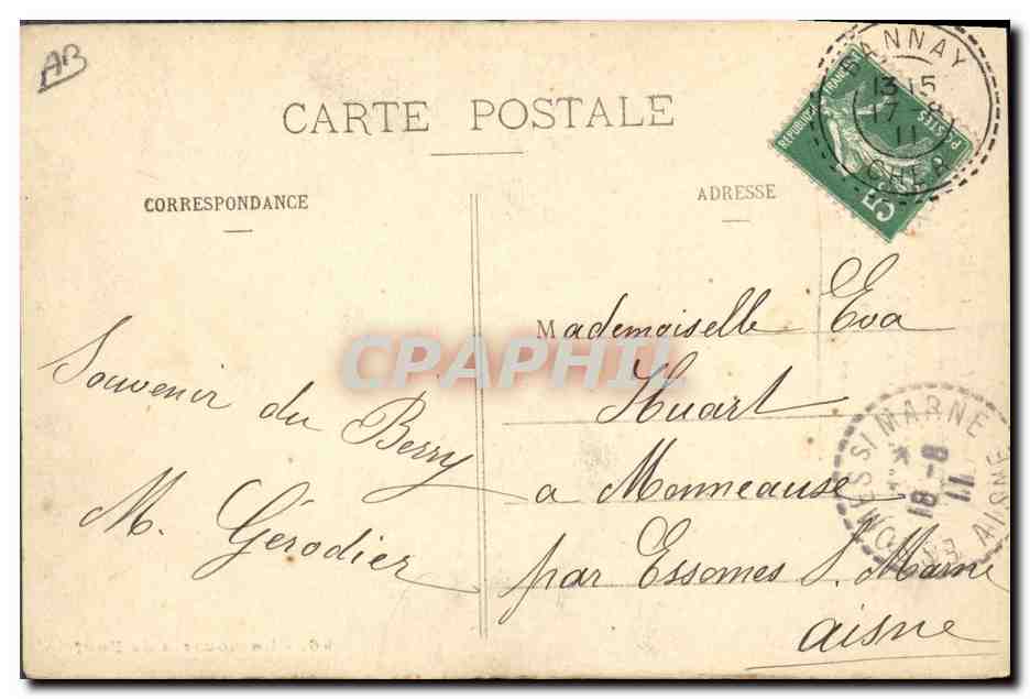 CPA Folklore La bourree de Fonfrin — Verso