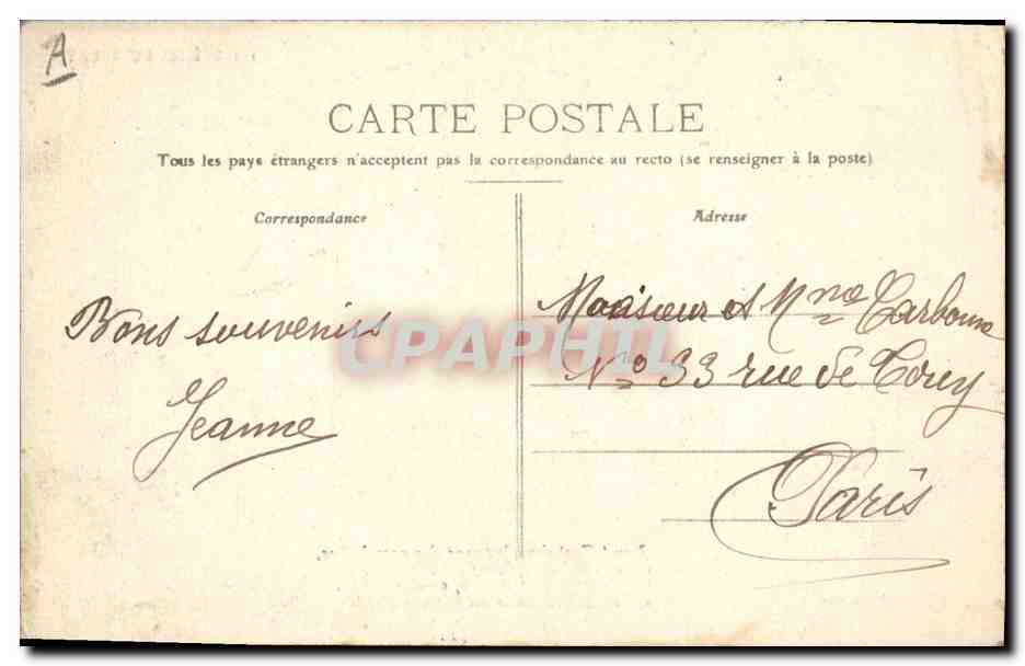 CPA Folklore Scenes du Berry  — Verso