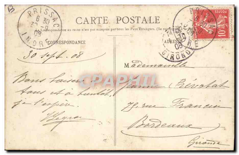 CPA Folklore Scenes du Berry  — Verso