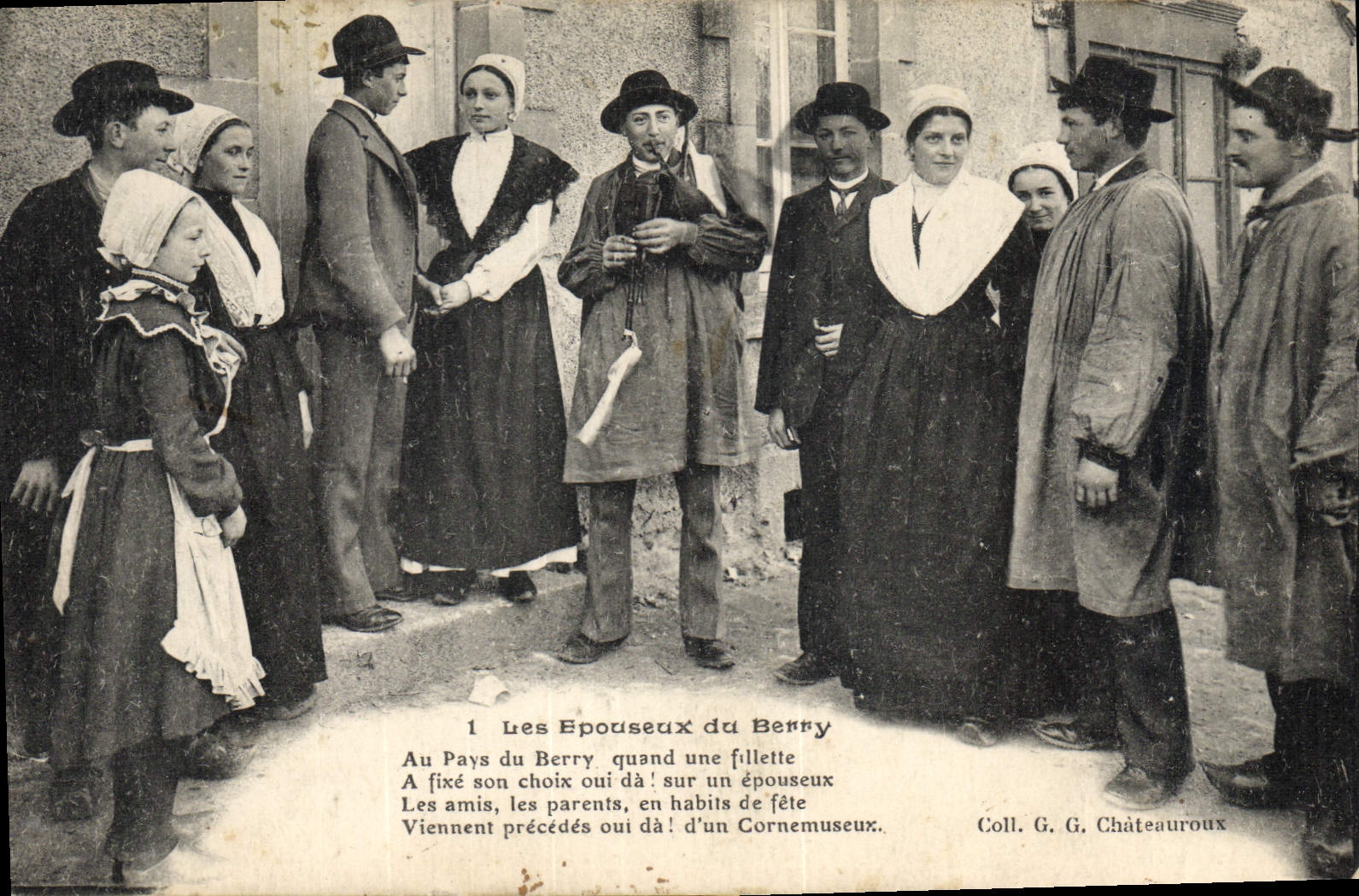 CPA Folklore Les epouseux du Berry Mariage