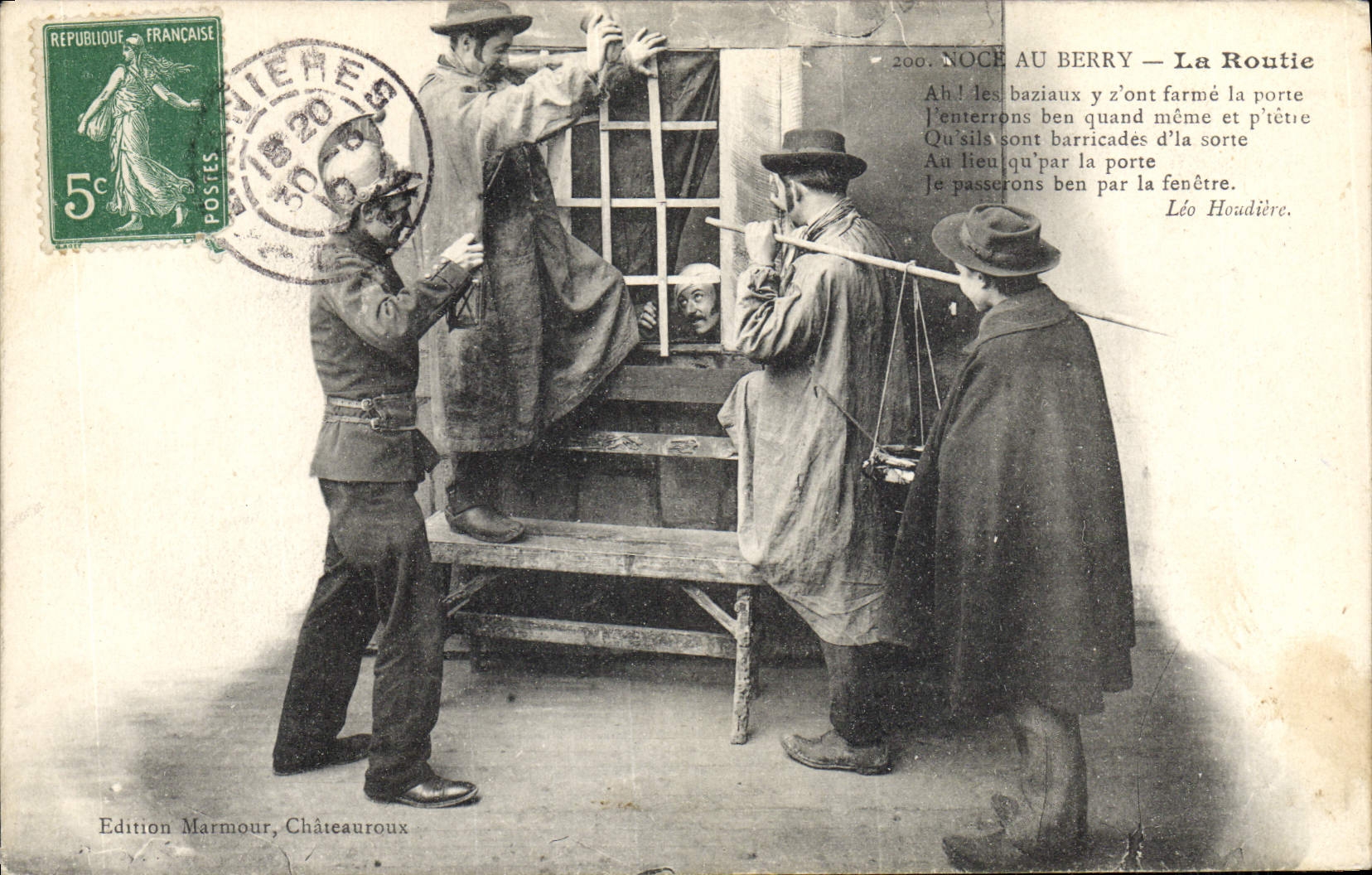 CPA Folklore Noce au Berry La Routie Mariage