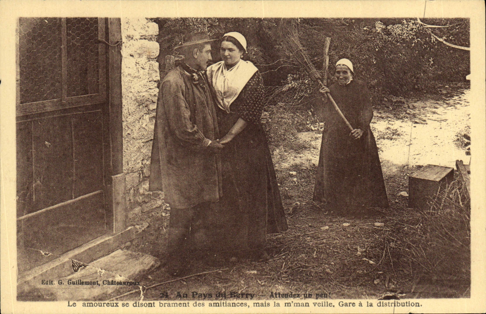 CPA Folklore Au Pays du Berry Arrendez un peu !