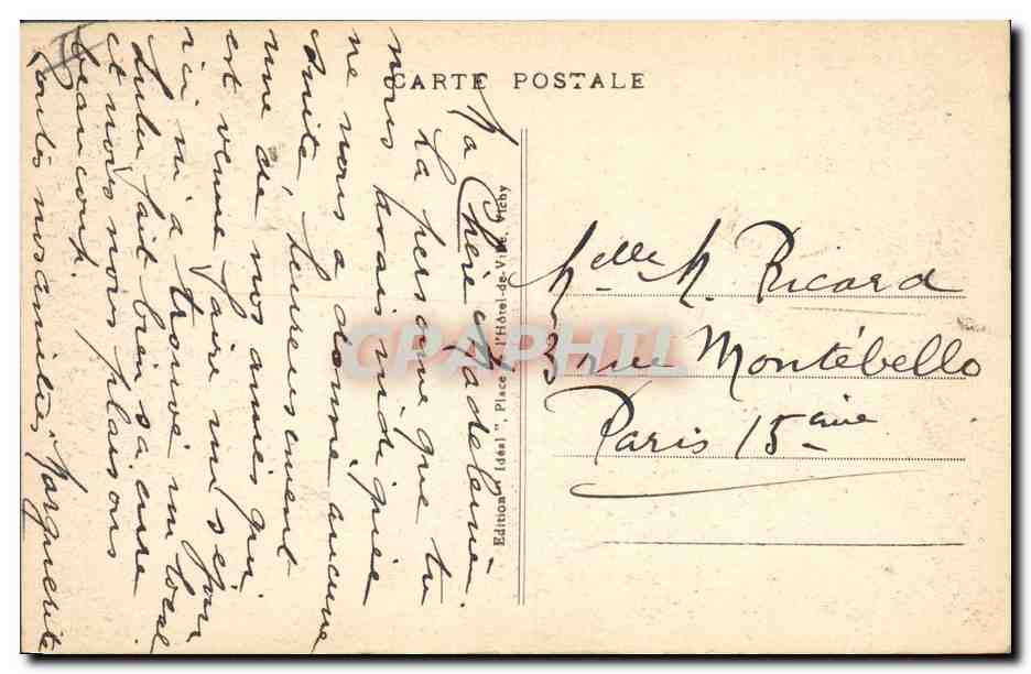 CPA Folklore Auvergne Interieur Auvergnat Horloge Pendule — Verso