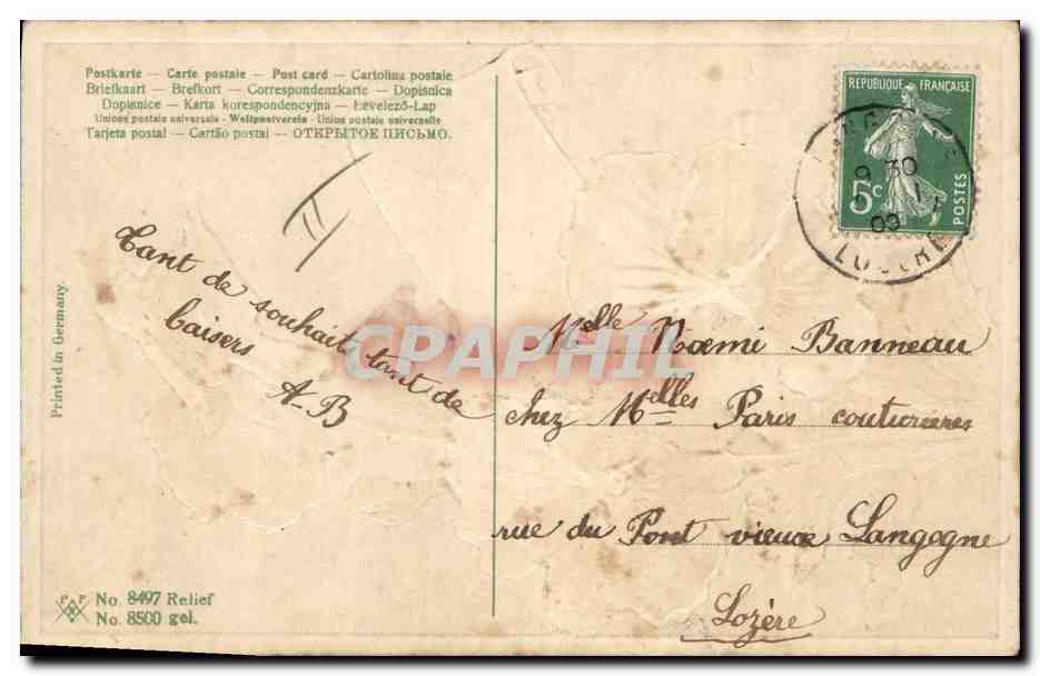 CPA Fantaisie Fleurs  — Verso