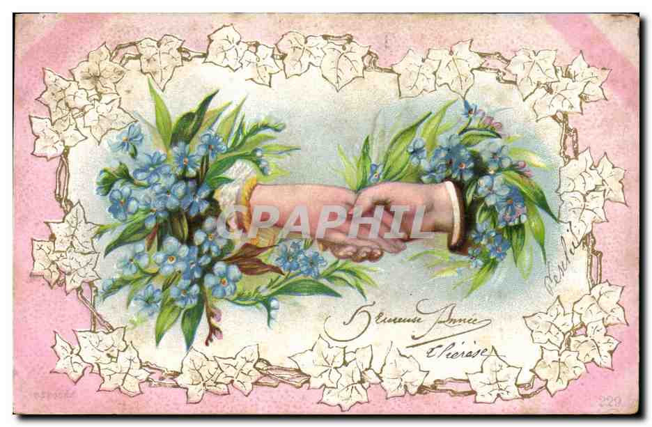 CPA Fantaisie Fleurs Main