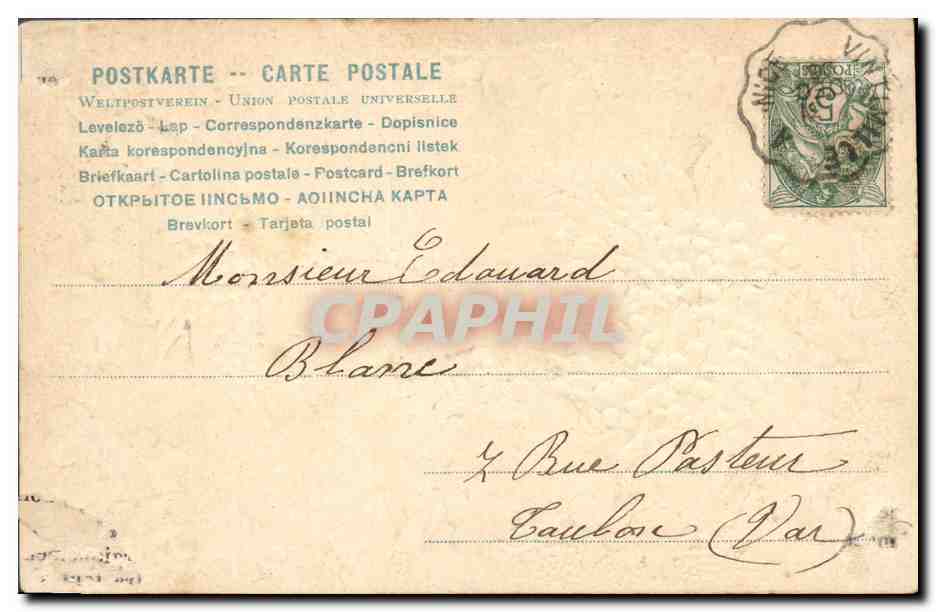 CPA Fantaisie Fleurs Main — Verso