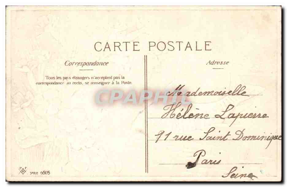 CPA Fantaisie Fleurs Poisson 1er Avril — Verso