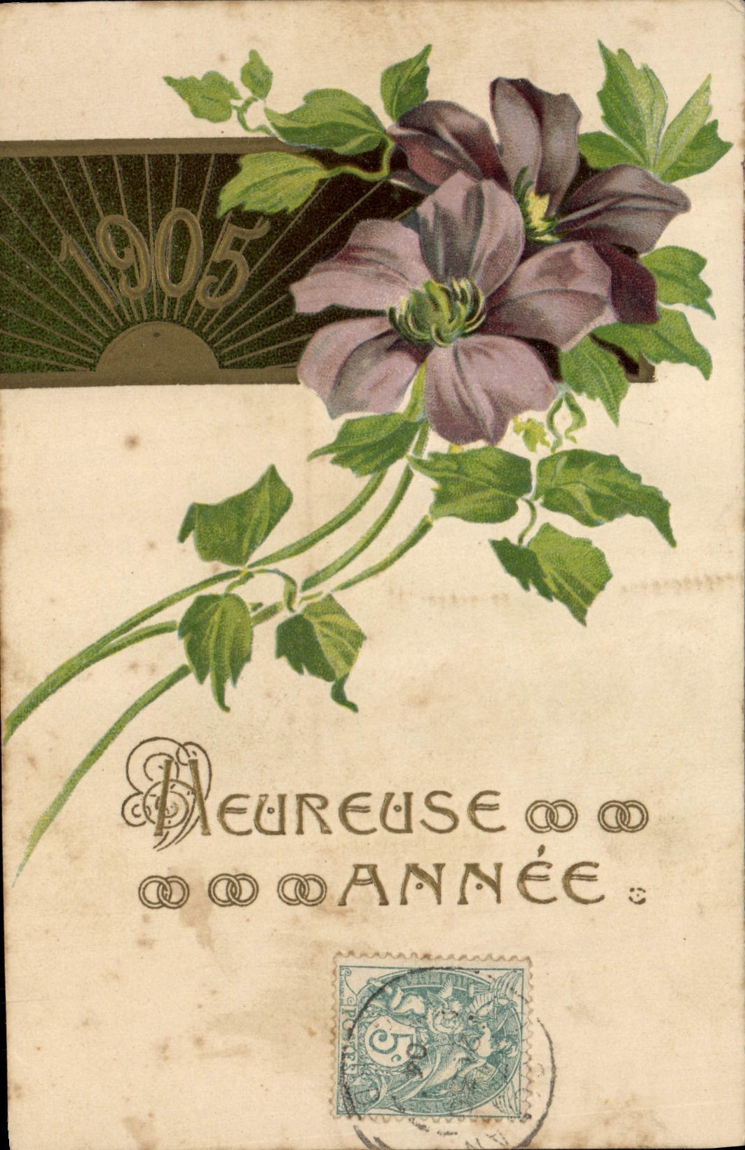 CPA Fantaisie Fleurs Annee 1905