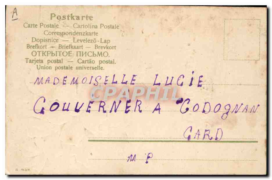 CPA Fantaisie Fleurs Annee 1905 — Verso