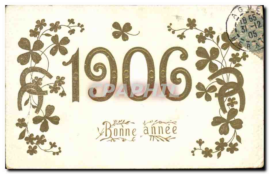 CPA Fantaisie Fleurs Annee 1906 Trefles