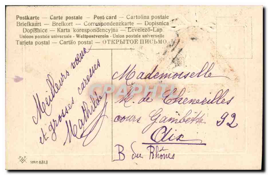 CPA Fantaisie Bonne annee  — Rückseite