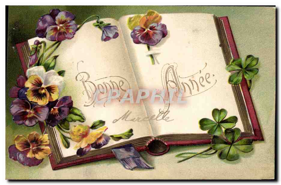 CPA Fantaisie Fleurs Trefles