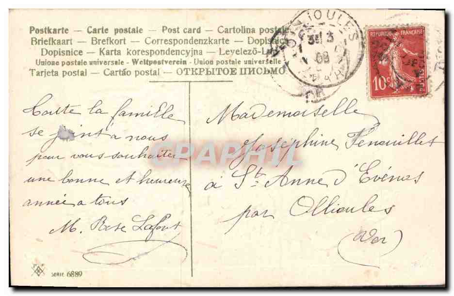 CPA Fantaisie Fleurs  — Verso