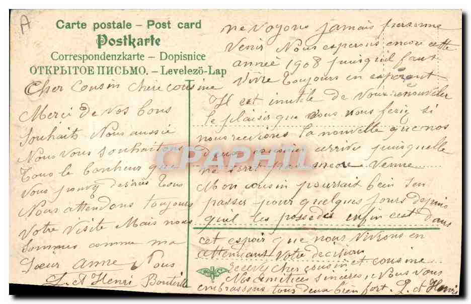 CPA Fantaisie Fleurs Enfant Trefles Champignons — Rückseite