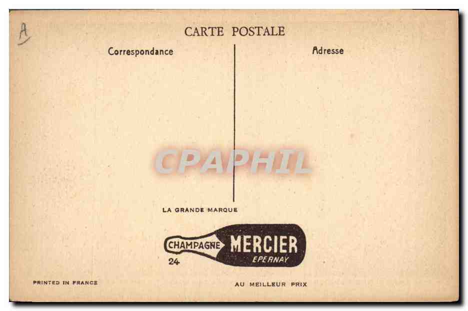 CPA Folklore Vin Vendange Champagne Mercier Epernay Rincage des bouteilles — Rückseite