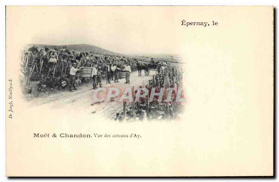 CPA Folklore Vin Vendange Champagne Epernay Moet & Chandon Vue des coteaux d'Ay