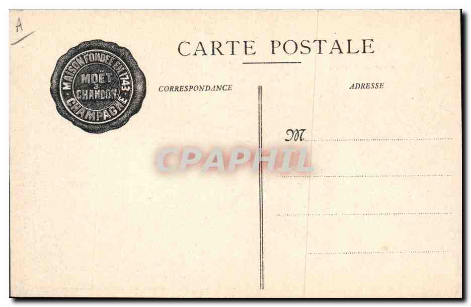 CPA Folklore Vin Vendange Champagne Moet & Chandon Chantiers de degorgement — Rückseite