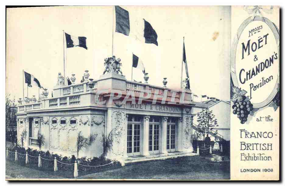 CPA Folklore Vin Vendange Champagne Moet & Chandon Pavilion Franco Britis Exhibition london 1908