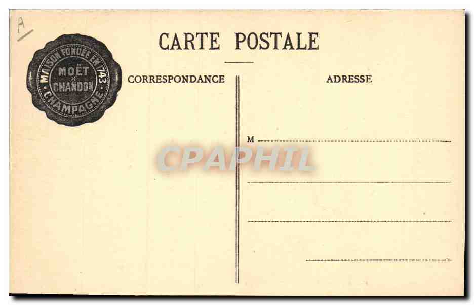 CPA Folklore Vin Vendange Champagne Moet & Chandon Rangement des vins en bouteilles — Rückseite