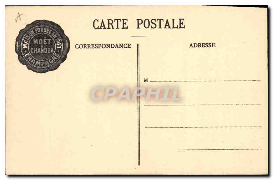 CPA Folklore Vin Vendange Champagne Moet & Chandon Salle d'expedition  — Rückseite