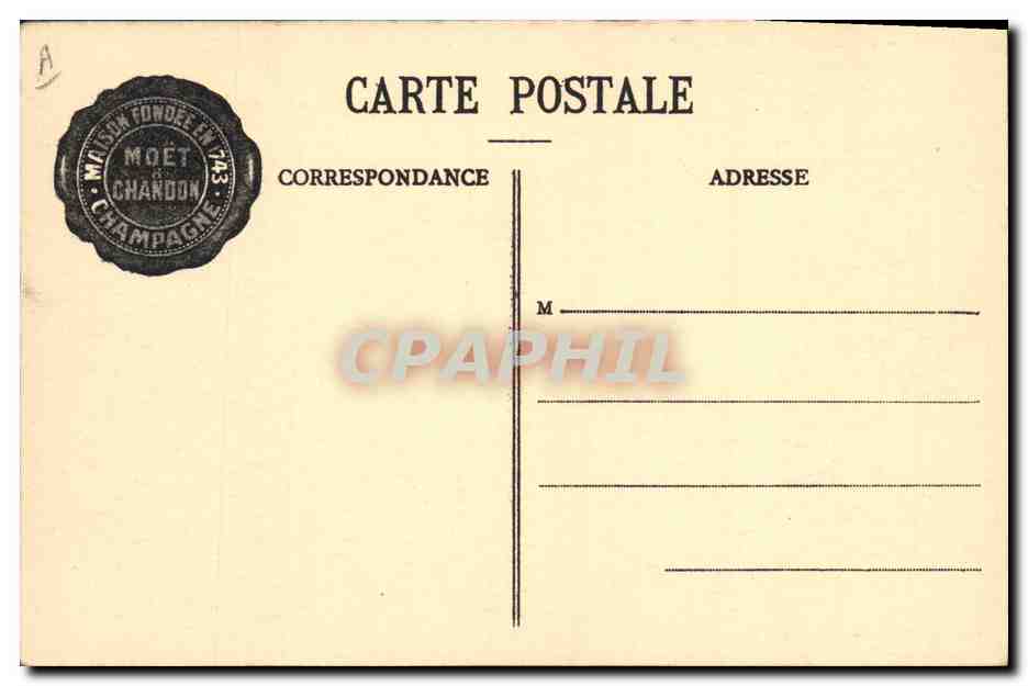 CPA Folklore Vin Vendange Champagne Moet & Chandon Manutention des vins en futs — Rückseite