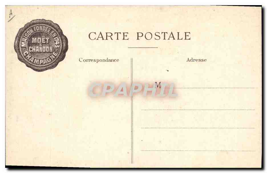 CPA Folklore Vin Vendange Champagne Dom Perignon Cellerier de l'abbaye d'Hautvillers Createur du vin de Champagne Moet & Chandon — Rückseite